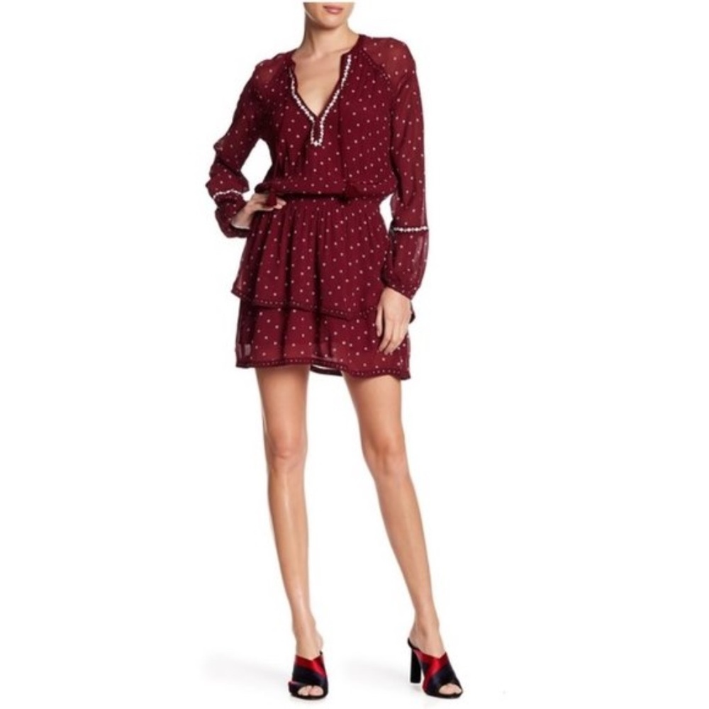 PAIGE Shanti V-Neck Embroidery Dress